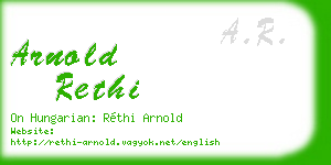 arnold rethi business card