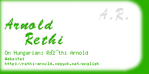 arnold rethi business card